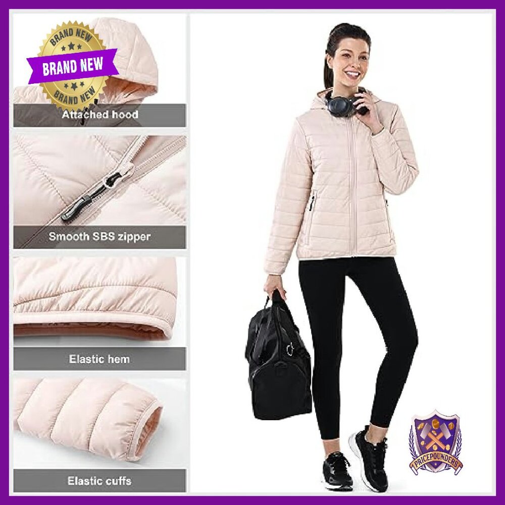 Packable Lightweight Puffer Jacket with Hood, Ful… - image 6